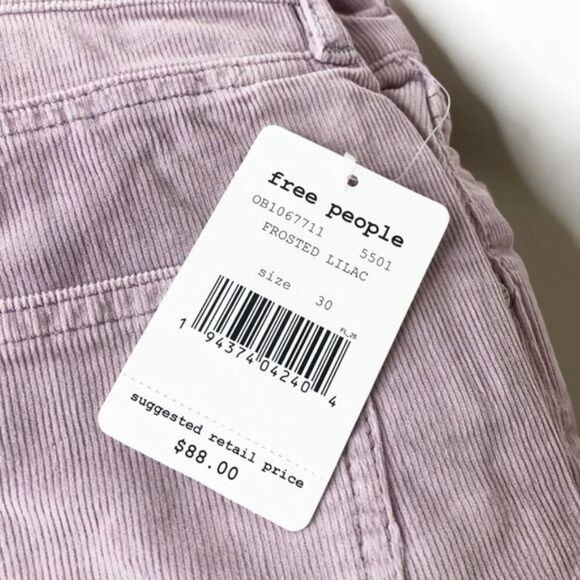 FREE PEOPLE Sunchaser Lavender Corduroy Pants - Picture 5 of 7